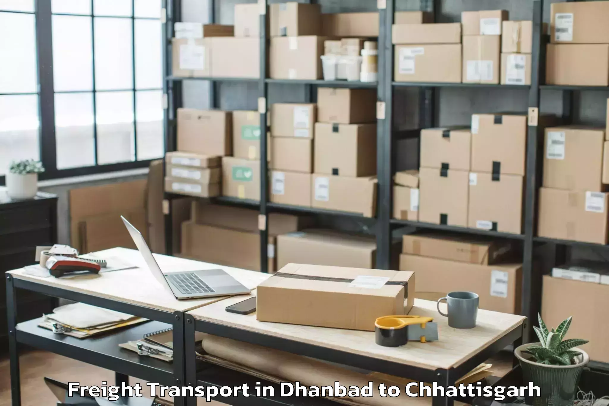 Reliable Dhanbad to Udaipur Dharamjaigarh Freight Transport